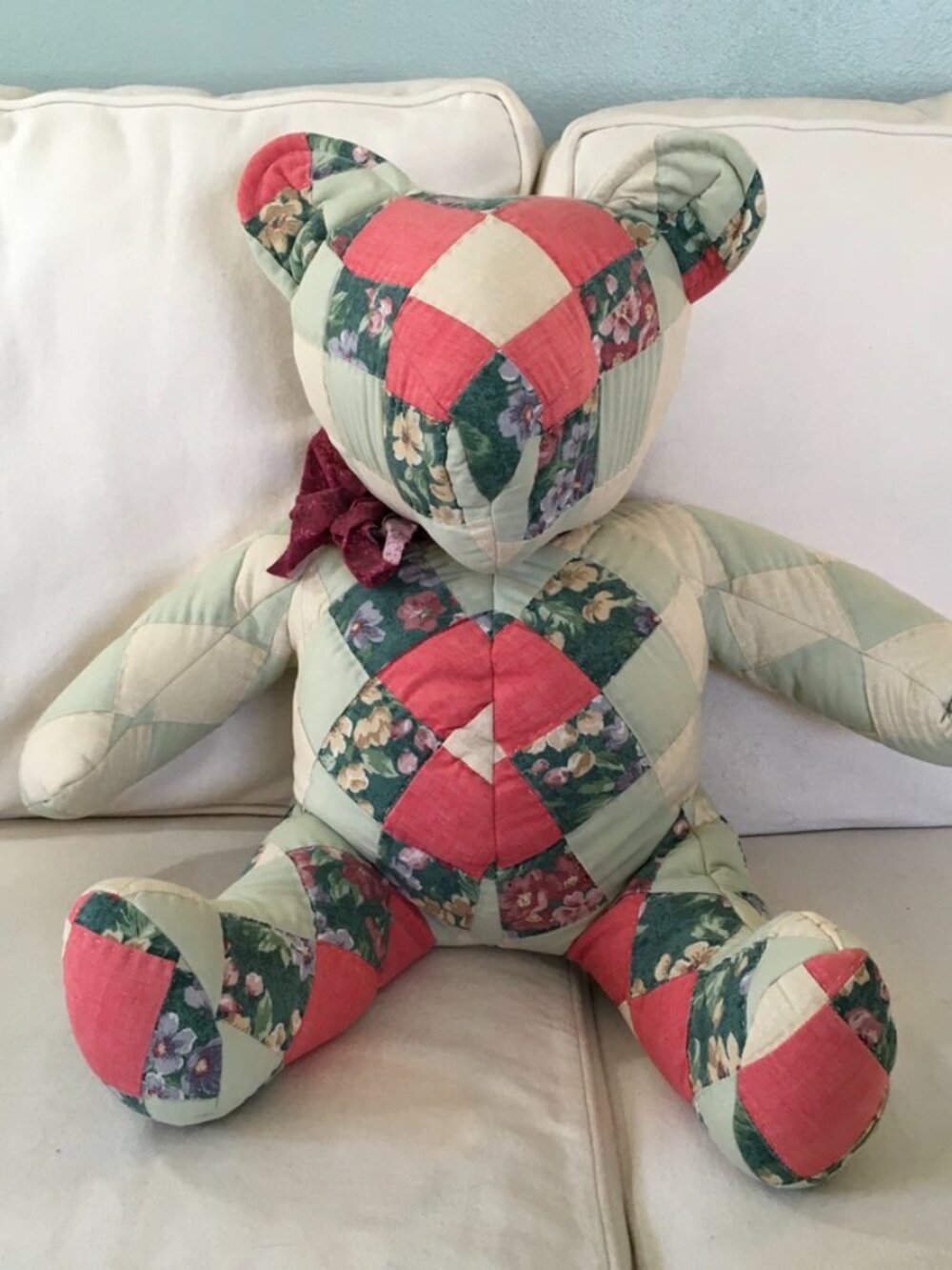 Large Patchwork Antique Quilted Bear